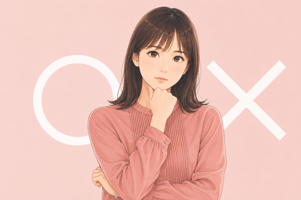 何が正解か考えている女性の写真