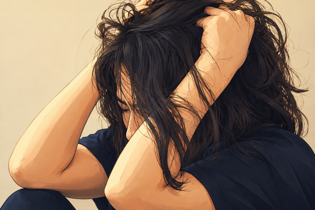 苦しむ女性