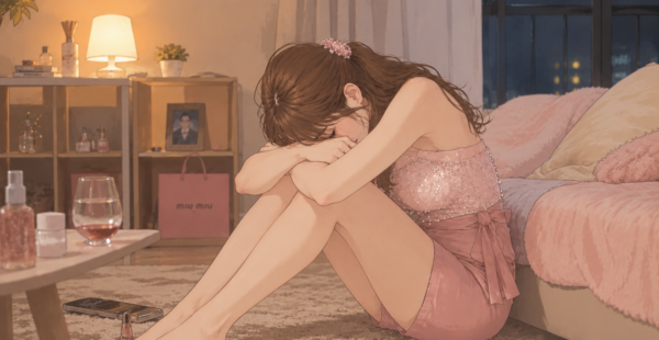 落ち込む夜職女性